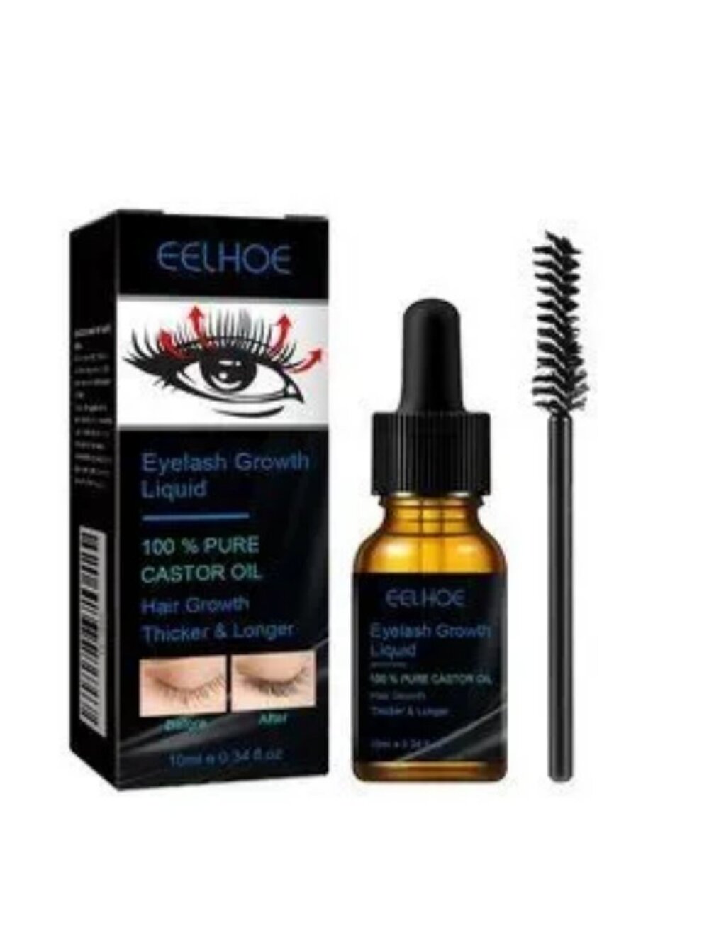 Eyebrows Natural Thick Slender Curl Curl Moist Natural Castor Oil